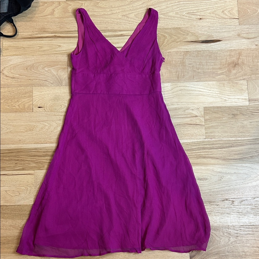 J crew 100% silk pinkish purple dress size 6 petite